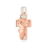 Men's Jesus Head On Cross Diamond Pendant