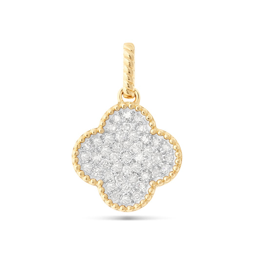 14k Gold Diamond Clover Necklace