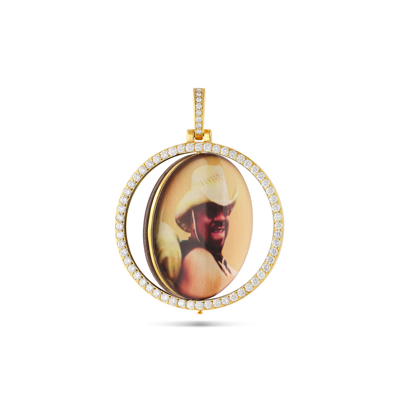 Small Gold & Diamond Picture Pendant