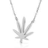 Pot Leaf Necklace 14k Gold 0.52ct Diamond