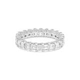 14k White Gold with Emerald Diamond Eternity Band Ring