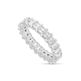 14k White Gold with Emerald Diamond Eternity Band Ring