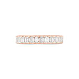 14k Rose Gold Emerald Diamond Eternity Band Ring