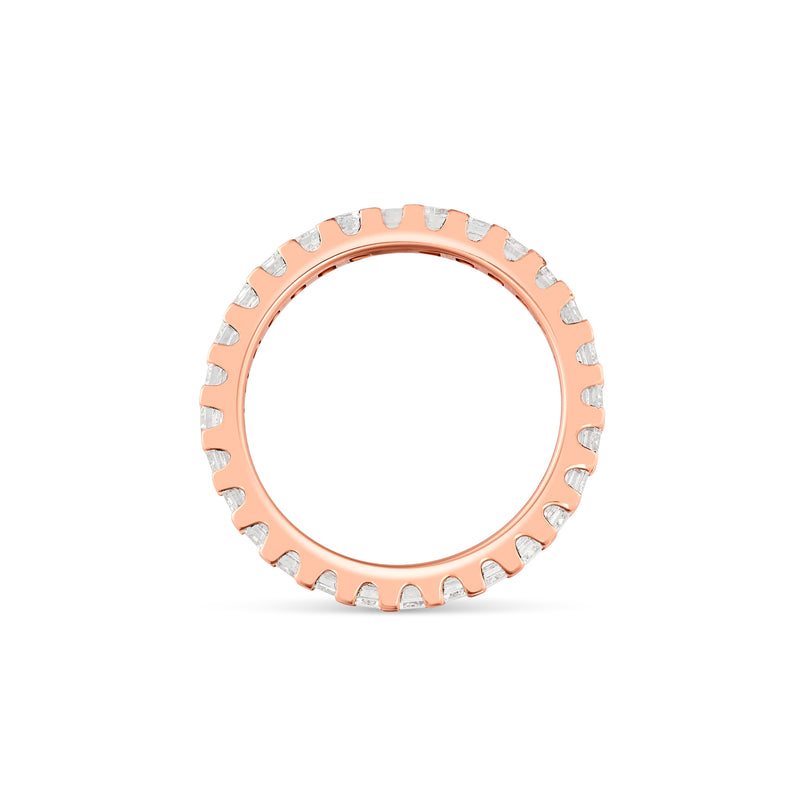 14k Rose Gold Emerald Diamond Eternity Band Ring