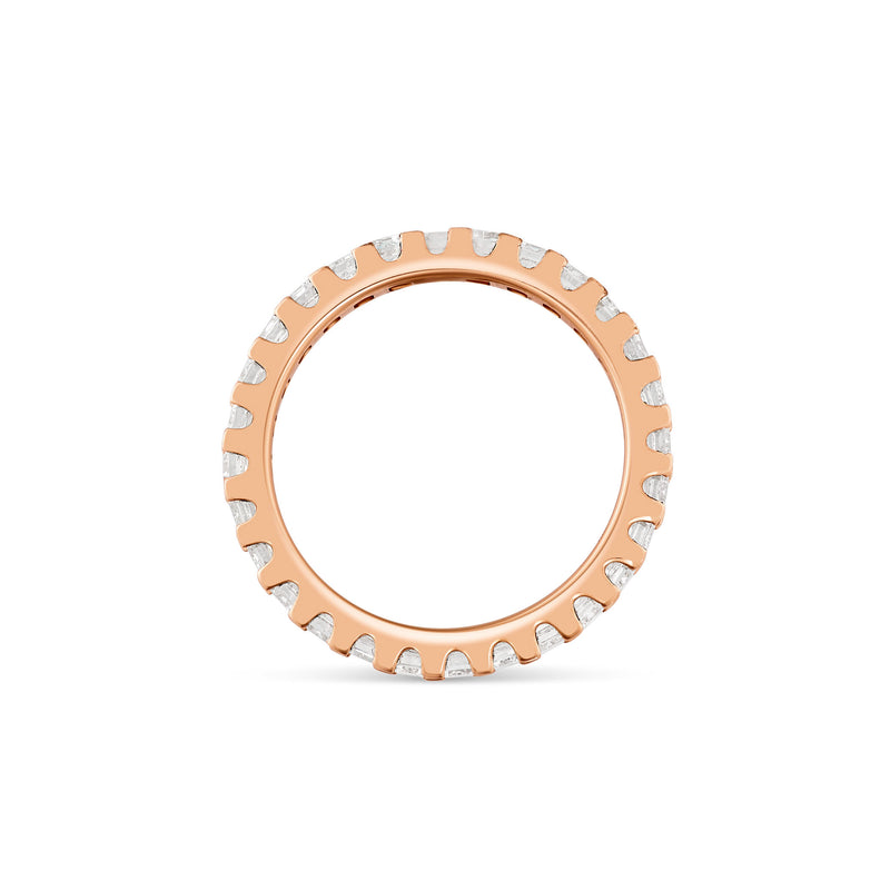 14k Rose Gold Emerald Diamond Eternity Band Ring