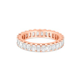 14k Rose Gold Emerald Diamond Eternity Band Ring