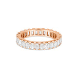 14k Rose Gold Emerald Diamond Eternity Band Ring