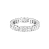 14k White Gold Emerald Diamond Eternity Band