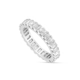 14k White Gold Emerald Diamond Eternity Band