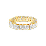 14k Yellow Gold with 3.8 mm VVS Emerald Diamond Eternity Band Ring