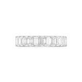 14k White Gold with Emerald Diamond Eternity Band Ring