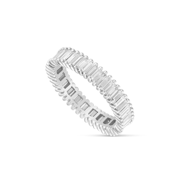 14k White gold with Baguette Diamond Eternity Band Ring