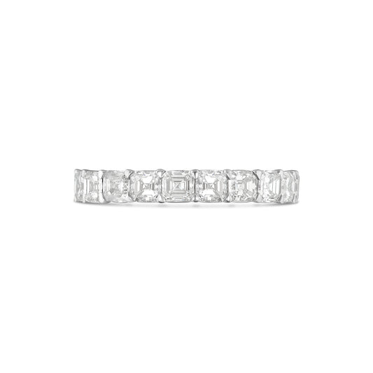 14k White gold with Asscher Diamond Eternity Band Ring