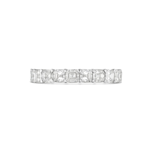 14k White gold with Asscher Diamond Eternity Band Ring