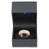 14k Rose Gold Emerald & Round Diamond Men's Eternity Band