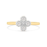 14K Yellow Gold Diamond Clover Ring