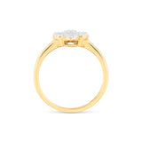 14K Yellow Gold Diamond Clover Ring