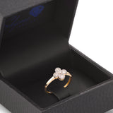 14K Yellow Gold Diamond Clover Ring