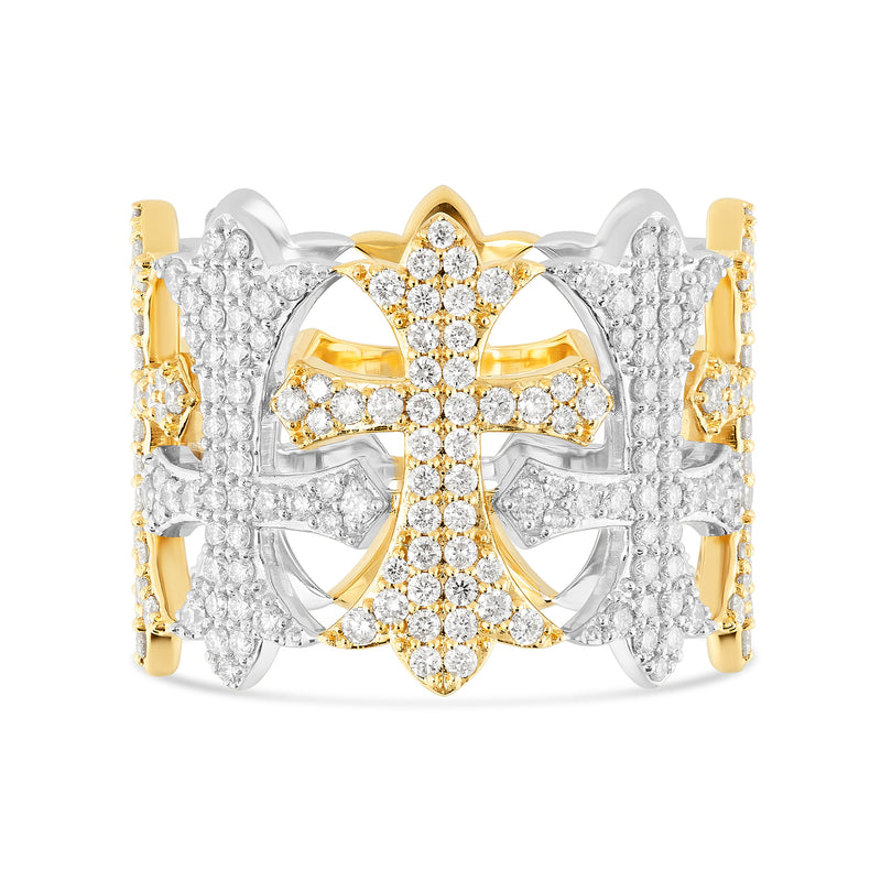 10K Gold diamond Cross Ring