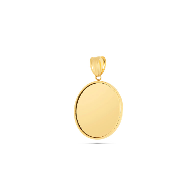 14K Gold Small Flat Picture Pendant