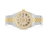 Full Diamond Two Tone Gold Rolex DateJust Yellow Gold Diamond Dial