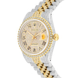 Full Diamond Two Tone Gold Rolex DateJust Yellow Gold Diamond Dial