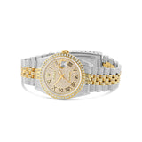 Full Diamond Two Tone Gold Rolex DateJust Yellow Gold Diamond Dial