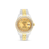 Men's Diamond Watch Rolex DateJust 36mm Two-Tone; Champagne Dial W00924