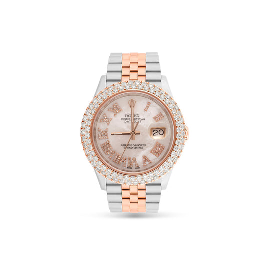 Two-Tone Rolex DateJust 36 mm with Mother Of Pearl Dial & Two-Row Diamond Bezel