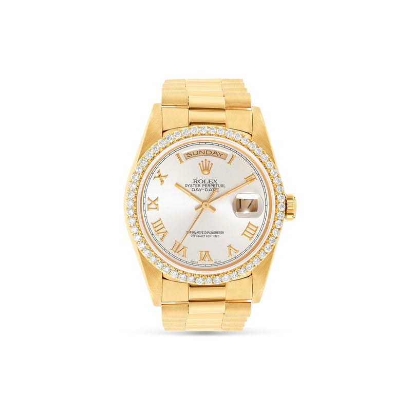 Rolex Day-Date 36mm White Diamond Dial With Presidential Bracelet