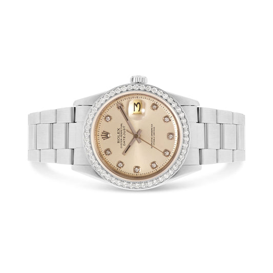 Rolex DateJust 36 mm with Diamond Bezel & Diamond Dot Hour Markers