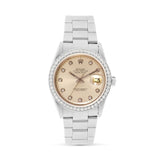 Rolex DateJust 36 mm with Diamond Bezel & Diamond Dot Hour Markers