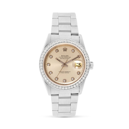 Rolex DateJust 36 mm with Diamond Bezel & Diamond Dot Hour Markers