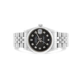 Rolex Datejust 31 mm Black Set Diamonds Dial White Gold Fluted Bezel Jubilee Ladies Watch 178274