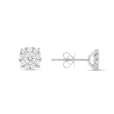 18k 0.20ct carat Cluster Diamond Stud Earrings