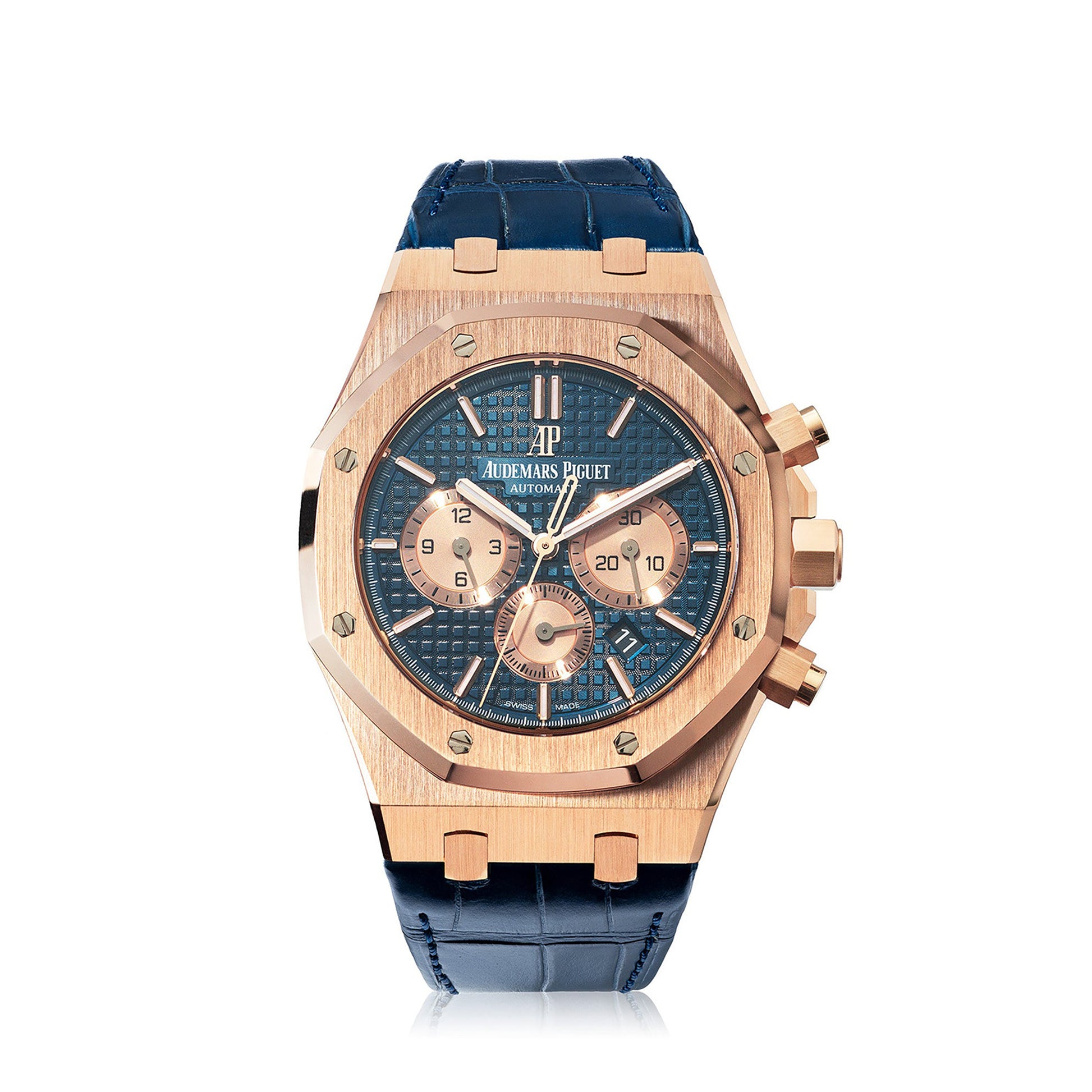 Audemars Piguet Royal Oak Chronograph 41mm 18K Rose Gold Leather Strap