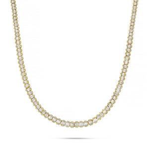 14K Gold 19.4ctw Baguette Diamond Chain