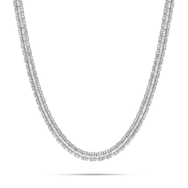 10K White Gold 164ctw Baguette Diamond Chain