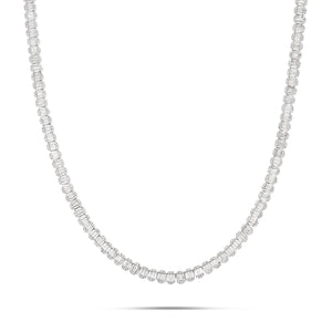 14K White Gold 21.5ctw Baguette Diamond Chain