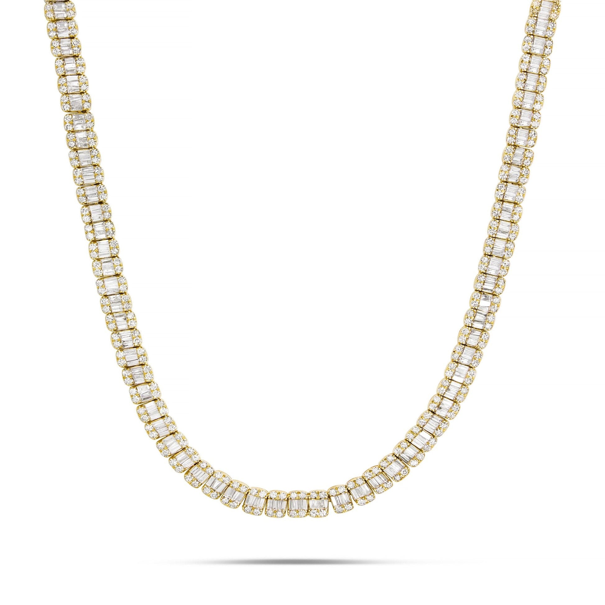 14K Gold 21.5ctw Baguette Diamond Chain