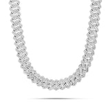 10K White Gold 64ctw Baguette Diamond 10mm Cuban Chain