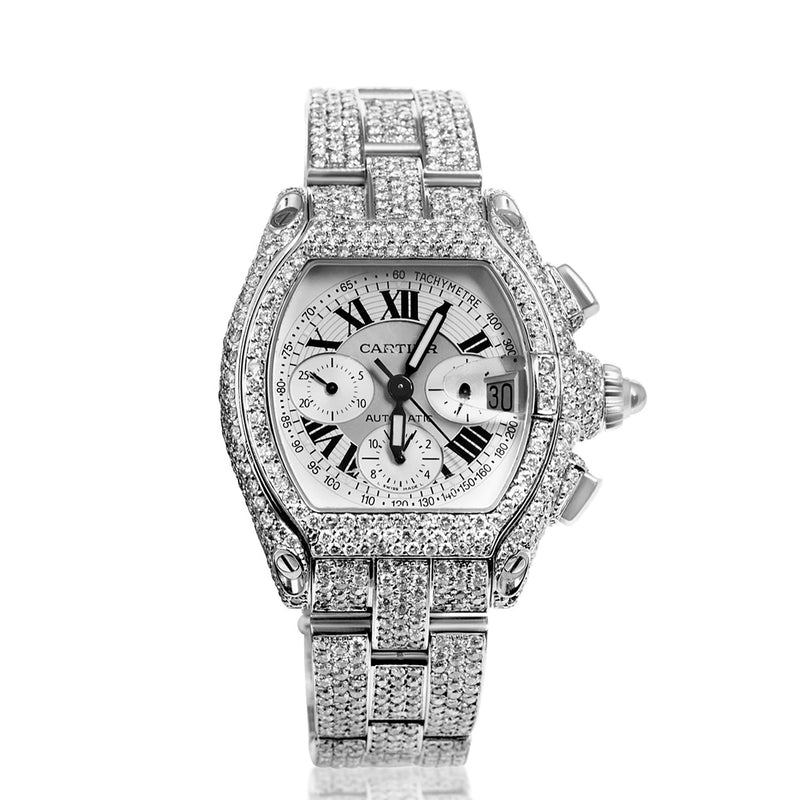 Cartier Roadster Roman Dial 22.5ct Diamond Watch