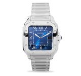 Cartier Santos Blue Dial Watch Stainless Steel