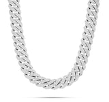 10K White Gold 54ctw Prongset Diamond 10mm Cuban Chain