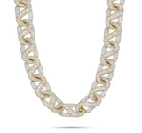 Custom 10K Two Tone 55ctw Diamond Infinity Link Cuban Chain