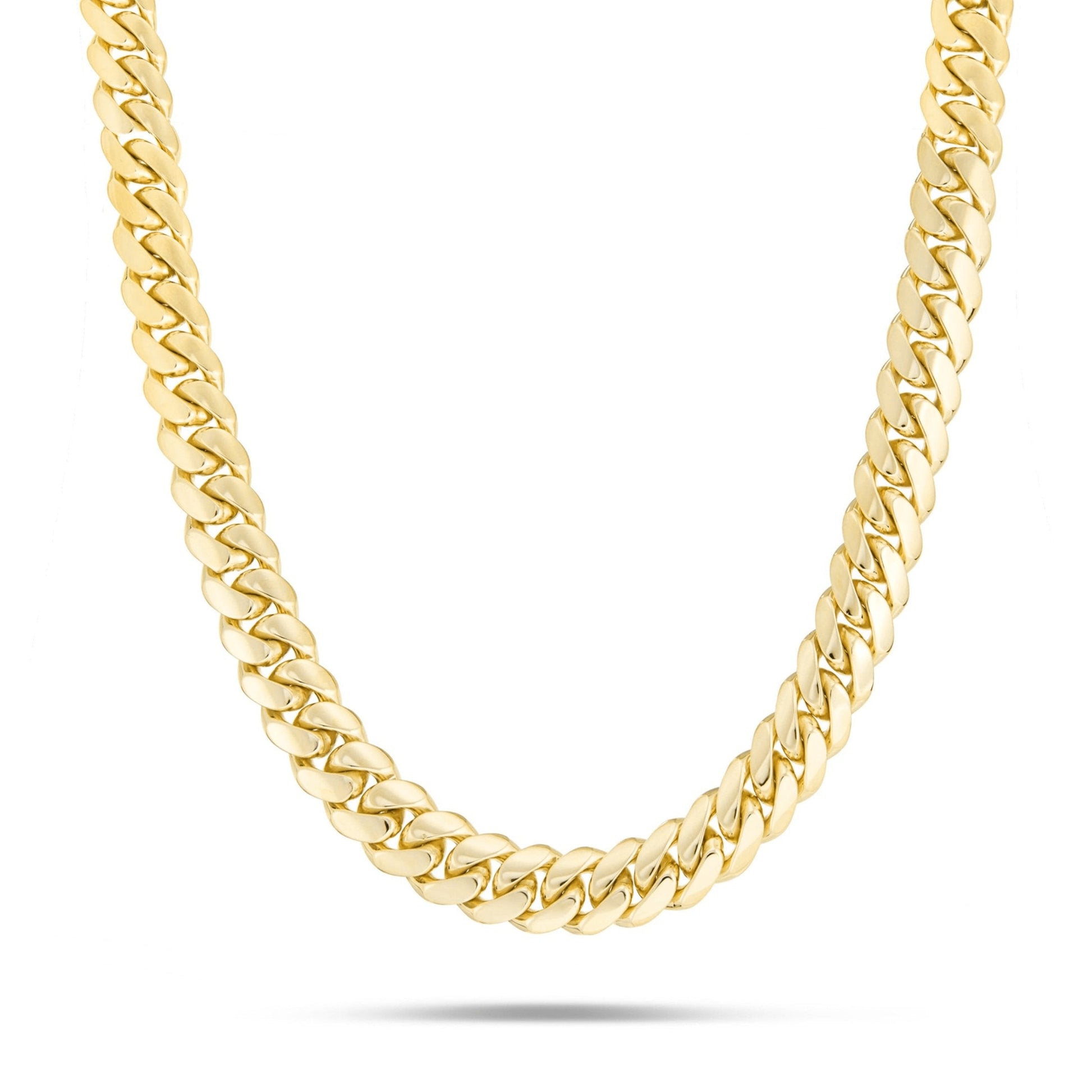 Custom 14K Solid Gold 10mm Cuban Chain with Emerald Clasp