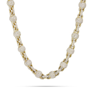 14K Gold 5.45ct Diamond Ball Chain