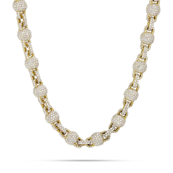 14K Gold 5.45ct Diamond Ball Chain