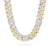 10K Yellow & White Gold 70ct Diamond Gucci and Cuban Link Chain