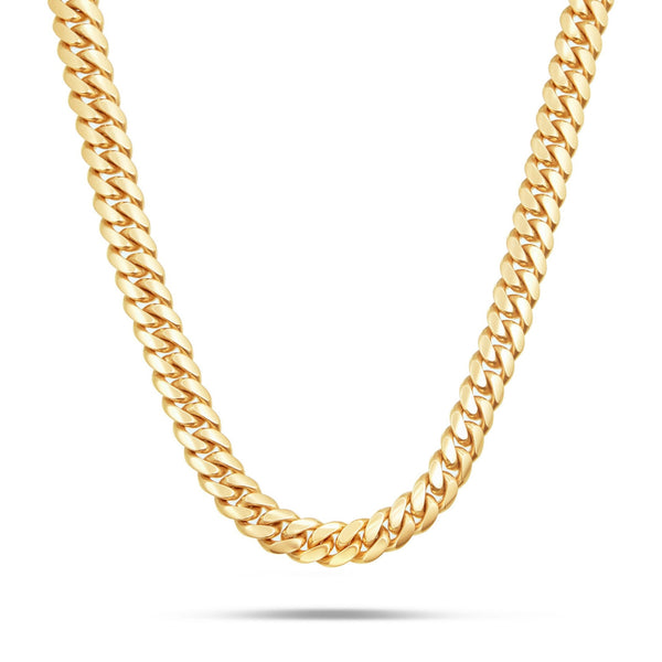 14K Solid Gold Cuban Chain, 13mm